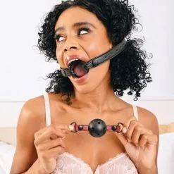 Sportsheets Bâillon-Boule Ou Anneau Interchangeable Gag Saffron -Sextoy Soldes billon boule ou anneau interchangeable saffron 03