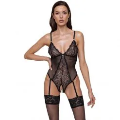 Cottelli Collection Body Ouvert Transparence Et Dentelle -Sextoy Soldes body ouvert transparence dentelle cottelli lingerie 03