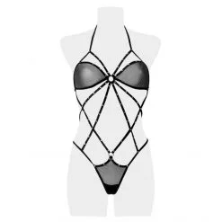 Grey Velvet Body Harnais 3 Pièces -Sextoy Soldes body harnais 3 pieces 6