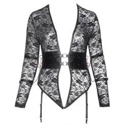 Cottelli Bondage Body Ouvert Grande Taille Dentelle Et Menottes -Sextoy Soldes body ouvert grande taille cottelli bondage 03