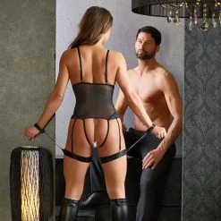 Cottelli Bondage Body Ouvert Jarretelle Et Menottes -Sextoy Soldes body ouvert jarretelle menotte cottelli bondage 04