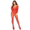 LEG AVENUE Bodystocking à Manches Longues Ouverte
