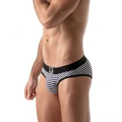 TOF Paris Brief Stripes Push-Up -Sextoy Soldes briefs stripes push up noir 05