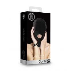 Ouch! Cagoule Ouverture Bouche Velvet -Sextoy Soldes cagoule ouverture bouche vv 06