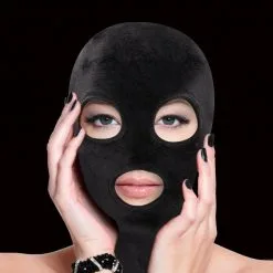 Ouch! Cagoule Ouverture Yeux Et Bouche Velvet -Sextoy Soldes cagoule ouverture yeux et bouche vv 04