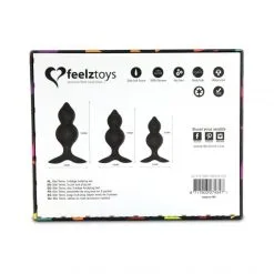 FeelzToys Coffret 3 Plugs Anal Bibi Twin -Sextoy Soldes coffret plug anal bibi twin noir 04