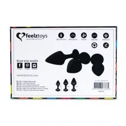 FeelzToys Coffret 3 Plugs Anal Bibi -Sextoy Soldes coffret 3 plugs anal bibi noir 4
