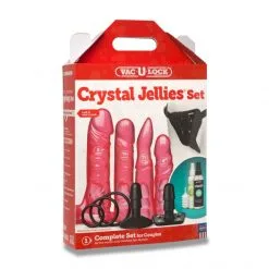 Doc Johnson Coffret Gode Ceinture Vac-U-Lock Crystal Jellies Set -Sextoy Soldes coffret gode ceinture vac u lock cristal jellies set 5