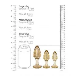 Ouch! Coffret Plugs Anaux Glitter Acrylique -Sextoy Soldes coffret plug anal acrylic gold 06