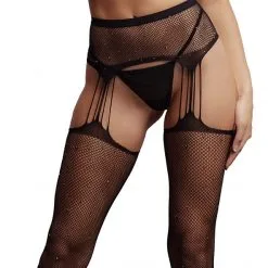 LE DÉSIR Collants Porte-jarretelles Rhinestone -Sextoy Soldes collants porte jarretelles rhinestone noir le desir 3