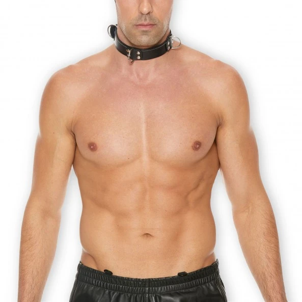 Ouch! Collier à Anneaux Deluxe Cuir 2 Ouch! Collier à Anneaux Deluxe Cuir – Image 2