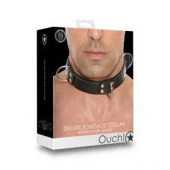 Ouch! Collier à Anneaux Deluxe Cuir 6 Ouch! Collier à Anneaux Deluxe Cuir -Sextoy Soldes collier a anneau deluxe cuir noir 03