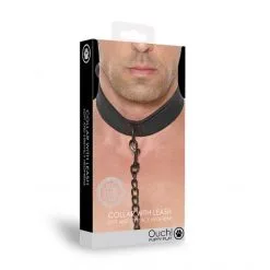 Ouch! Collier Laisse Néoprène -Sextoy Soldes collier laisse neoprene noir 06