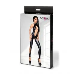 Saresia Combinaison Wetlook Œillets Et Chaîne -Sextoy Soldes combinaison wetlook oeillets et chaine 4