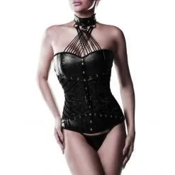 Grey Velvet Corset Collier