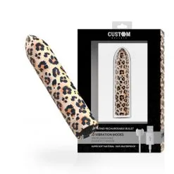 CUSTOM BULLETS Bullet Rechargeable 10 Intensités -Sextoy Soldes custom bullet leopard 03