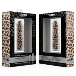 CUSTOM BULLETS Bullet Rechargeable 10 Intensités -Sextoy Soldes custom bullet leopard 04