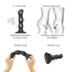 Strap-on-me Dong Ventouse Geisha Balls -Sextoy Soldes dong ventouse geisha balls noir 04