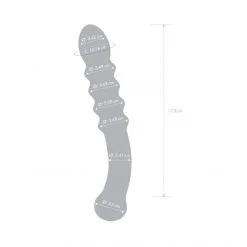 GLÄS Double Dong En Verre Rain Ribbed -Sextoy Soldes double dong en verre purple rain ribbed 06
