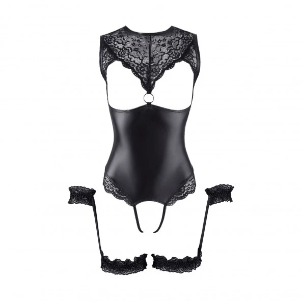 Cottelli Bondage Ensemble 2 Pièces Body Et Jarretières 3 Cottelli Bondage Ensemble 2 Pièces Body Et Jarretières – Image 3