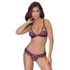 Cottelli Collection Ensemble Lingerie Ouverte Rose Et Noir Floral