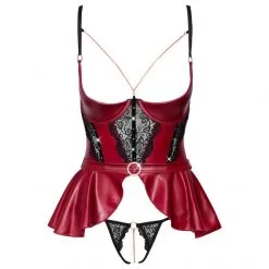 Abierta Fina Ensemble Lingerie Ouverte Jupe Rouge Et Noire -Sextoy Soldes ensemble lingerie ouverte rouge et noire abierta fina 06
