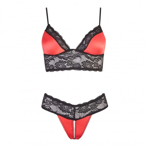 Cottelli Collection Ensemble Lingerie Ouverte Satin Rouge 4 Cottelli Collection Ensemble Lingerie Ouverte Satin Rouge – Image 4