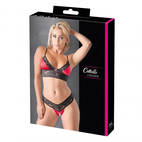 Cottelli Collection Ensemble Lingerie Ouverte Satin Rouge 7 Cottelli Collection Ensemble Lingerie Ouverte Satin Rouge – Image 7