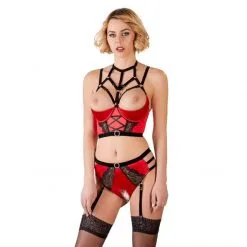 Abierta Fina Ensemble Ouvert Bustier Et Culotte Taille Haute -Sextoy Soldes ensemble ouvert bustier abierta fina 04
