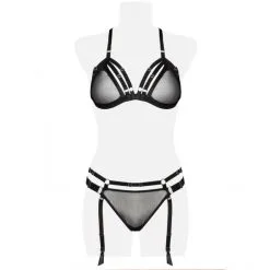 Grey Velvet Ensemble 3 Pièces -Sextoy Soldes ensemble 3 pieces grey velvet 15123 4