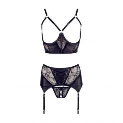 Abierta Fina Ensemble 3 Pièces Soutien-Gorge Ouvert -Sextoy Soldes ensemble 3 pieces soutien gorge ouvert 4