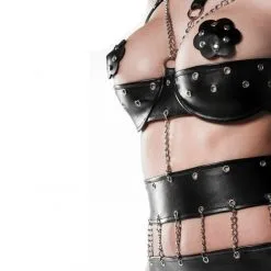 Grey Velvet Ensemble Chaines Et Rivet -Sextoy Soldes ensemble chaines et rivet 4