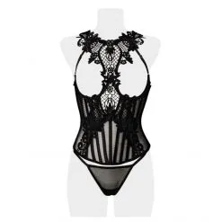 Grey Velvet Bustier Dentelle Crochet Et String -Sextoy Soldes ensemble corset 2 pieces 4
