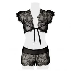 Grey Velvet Ensemble Dentelle Lacé -Sextoy Soldes ensemble dentelle 2 pieces 5 1