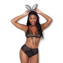 LEG AVENUE Ensemble Dentelle Et Satin Bunny Noir 8 LEG AVENUE Ensemble Dentelle Et Satin Bunny Noir -Sextoy Soldes ensemble dentelle et satin bunny noir 4