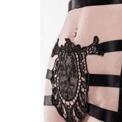 Grey Velvet Ensemble Harnais -Sextoy Soldes ensemble harnais 2 pieces 3