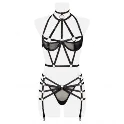 Grey Velvet Ensemble Harnais 3 Pièces -Sextoy Soldes ensemble harnais 3pieces grey velvet 5
