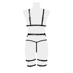 Grey Velvet Ensemble Harnais Simili-Cuir 3 Pièces -Sextoy Soldes ensemble harnais cuir 3 pieces 6