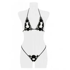 Grey Velvet Ensemble Sexy Bondage 4 Pièces -Sextoy Soldes ensemble sexy bondage 4 pieces 6