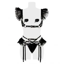 Grey Velvet Ensemble Tulle 4 Pièces -Sextoy Soldes ensemble tulle 4 pieces 4