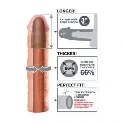 Pipedream Gaine à Pénis Mega 3" X-Tensions -Sextoy Soldes gaine a penis mega 3 x tensions chair 03