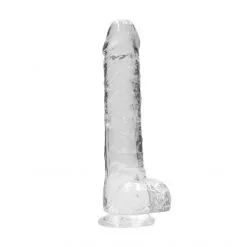 RealRock Gode Avec Testicules Crystal Clear 25,4 Cm
