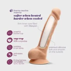 Crushious Gode Thermo-Réactif Tessudo 24 Cm -Sextoy Soldes gode thermo reactif tessudo crushious 18 chair 06