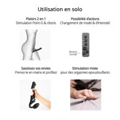 Strap-on-me Gode-Ceinture Strapless Multi Orgasm Bendable -Sextoy Soldes gode ceinture strapless multi orgasm noir 07