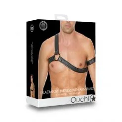 Ouch! Harnais D'Epaule Cuir Gladiator 10 Ouch! Harnais D'Epaule Cuir Gladiator -Sextoy Soldes harnais d epaule cuir gladiator noir 05
