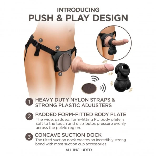 King Cock Harnais Dock Rond Ultimate Vibrating Avec Testicules Et Dong Télécommandé 18 Cm Elite 15 King Cock Harnais Dock Rond Ultimate Vibrating Avec Testicules Et Dong Télécommandé 18 Cm Elite – Image 15