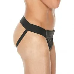 UOMO Jock En Cuir Zipper -Sextoy Soldes jock cuir zipper uomo noir 03