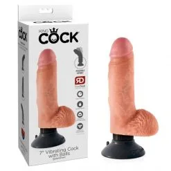 King Cock Gode Ventouse Vibrant Réaliste 18 Cm