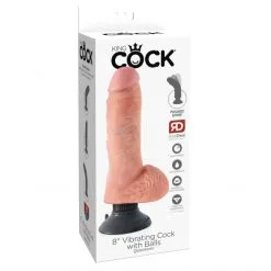 King Cock Gode Ventouse Vibrant Réaliste 20 Cm -Sextoy Soldes king cock gode ventouse vibrant 20cm 06