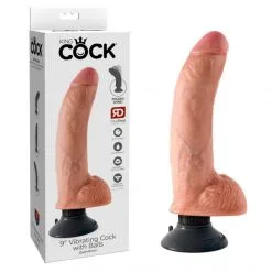 King Cock Gode Ventouse Vibrant Réaliste 23 Cm